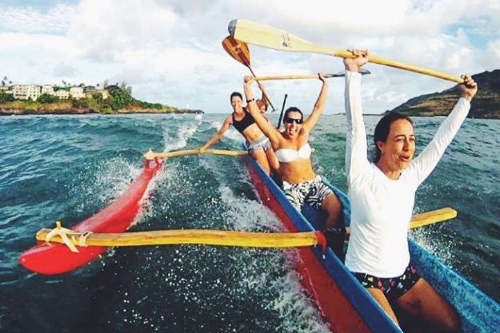 Outrigger Canoe Surfing at Kalapaki Bay, Kauai