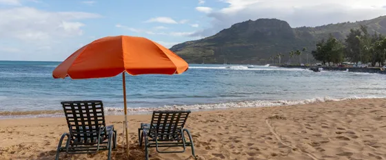 Beach chair and umbrella rentals